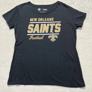TEAM APPAREL New Orleans Saints Tshirt Womens Black Fitted Large